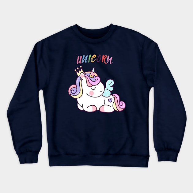 Unicorn Lover Crewneck Sweatshirt by JeffDesign